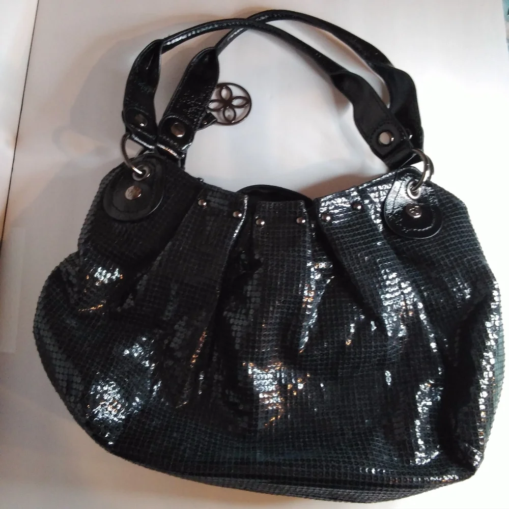 Relic Black Sparkle Hobo Bag Purse